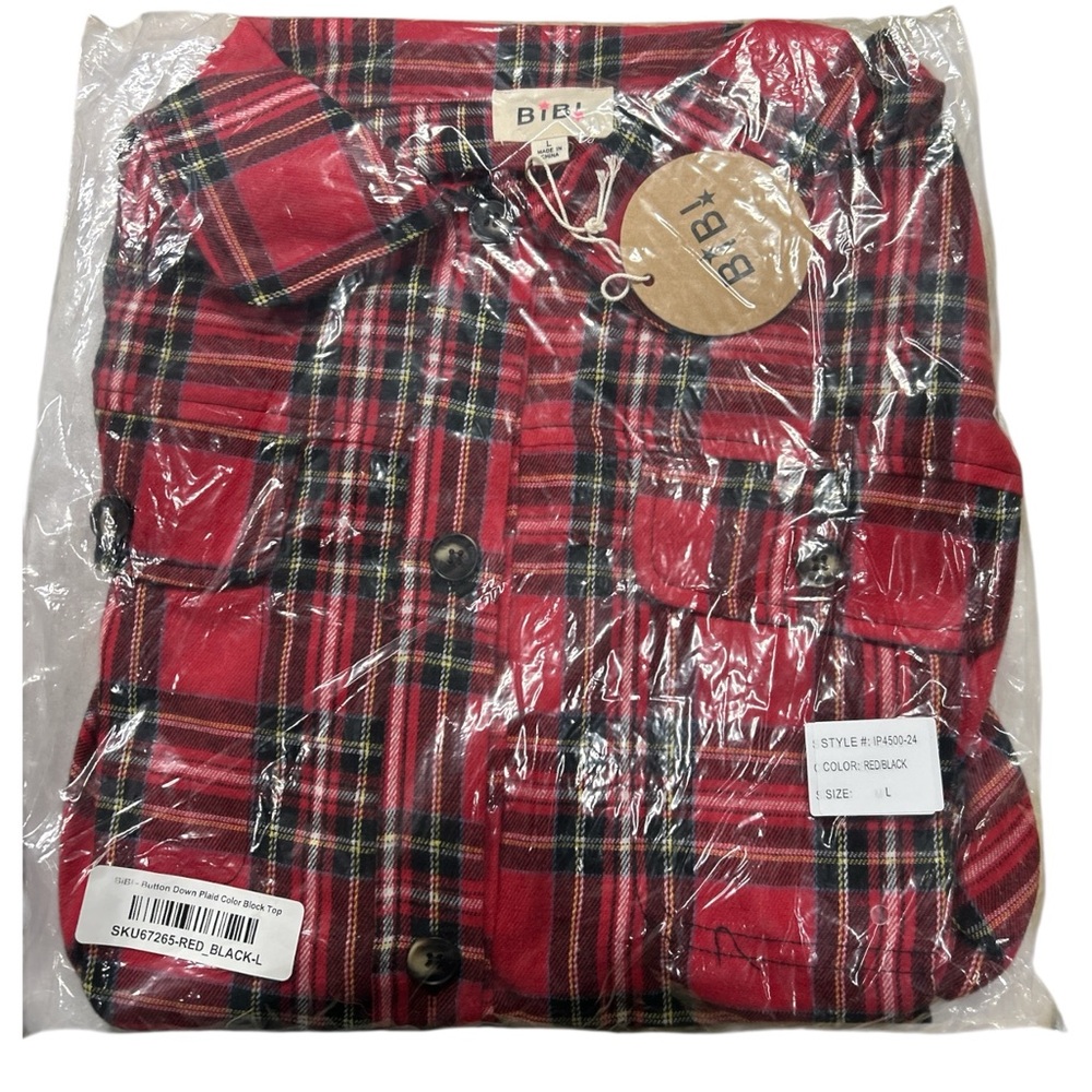 NEW Bibi long sleeve button up shirt